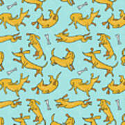 Funny Fabric Design. Seamless Pattern Poster