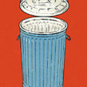 Garbage Can With Lid Poster