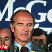 George Mcgovern Giving Speech Poster