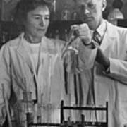 Gerty And Carl Cori In Their Laboratory Poster