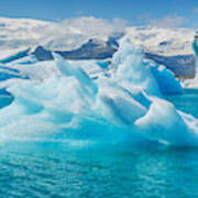 Glacier Lake Blue Iceberg Poster