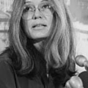 Gloria Steinem At A Press Conference Poster