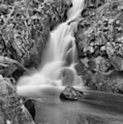 Goldmine Brook Falls Cascades Black And White Poster
