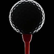 Golfball On Golf Tee Poster