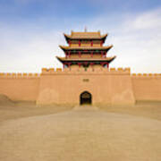 Great Wall Of China Western Gate Jiayuguan Gansu China Poster