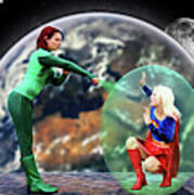 Green Lantern Vs Super Woman Poster