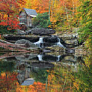 Grist Mill In The Fall Poster