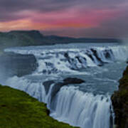 Gullfoss At Dusk Poster