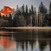 Half Dome Sunset In Winter Poster