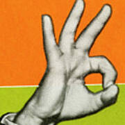 Hand Giving The Ok Symbol Poster