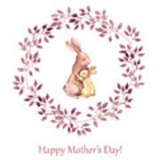 Hand Painted Greeting Card For Mothers Poster