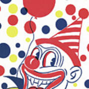 Happy Clown With A Balloon Poster