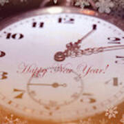 Happy New Year With Decorative And Nostalgic Theme. Poster