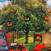 Happy Pumpkin Season Painting Poster