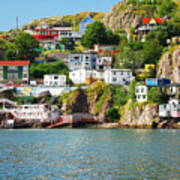 Harbour Front Village In St Johns Poster