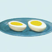 Hard Boiled Egg On A Plate Poster