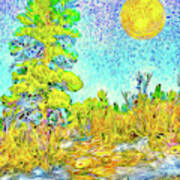 Harvest Moon On Crystal Mountain - Boulder County Colorado Poster