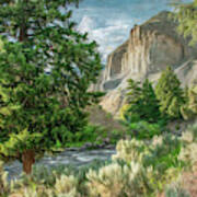 Headed Into Yellowstone Canyon, Painterly Poster