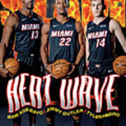 Heat Wave: Bam Adebayo, Jimmy Butler, Tyler Herro Slam Cover Poster