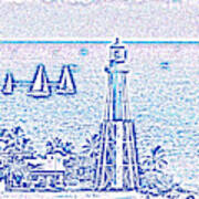 Hillsboro Lighthouse Line Photo 1001 Poster