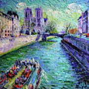 I Love Paris In The Springtime - Notre Dame De Paris And La Seine Poster