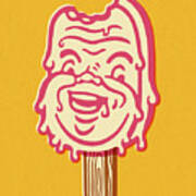 Ice Cream Man On Stick With Bite Missing Poster