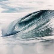 Ideal Ocean Wave. Breaking Barrel Wave Poster