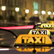 Illuminated Taxi Signs Poster