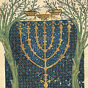 Illumination Of A Menorah, From The Jewish Cervera Bible, 1299 Poster