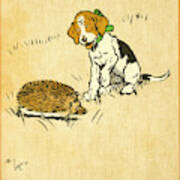 Puppy And Hedgehog, Illustration Of Poster