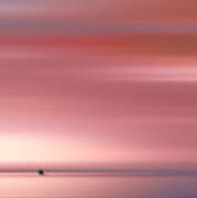 India Colors - Abstract Wide Sunrise And Boat Poster
