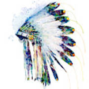 Colorful Indian Headdress Poster