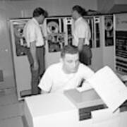 Inmates With An Ibm Computer And Tape Back-up System. Poster