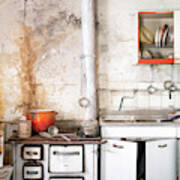 Italian Kitchen In Decay Poster