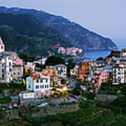 Italy, Liguria, Corniglia With Manarola Poster
