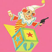 Jack In The Box Clown With A Gun Poster