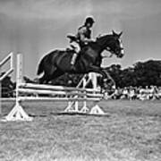 Jacqueline Bouvier Jumps On Her Horse Poster