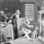 James Watt Illus.seated At Fireplace,dog Poster