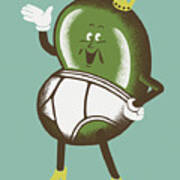 Jelly Bean King Wearing Underwear Poster