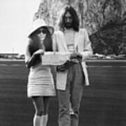John Lennon And Yoko Ono On Wedding Day Poster