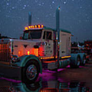 Kenworth At Night Poster