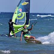 Kite Surfing And Windsurfing On A Windy Day Ii Poster