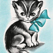 Kitten With A Bow Poster