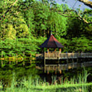 Lake And Gazebo On A Spring Afternoon Poster