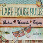 Lake House Rules Poster