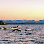 Lake Tahoe Pink Sky Poster
