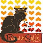 Le Chat D Amour Valentine Cat With Lovehearts Poster