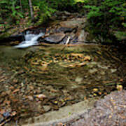 Leaf Swirl At A Small Cascade In Franconia Notch State Park Poster