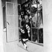 Led Zeppelin Smiling And Leaning Out Window At The Chateau Marmont Poster