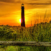 Lighthouse At Sunset Poster